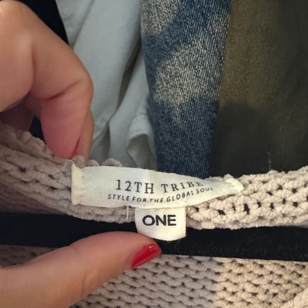 12th Tribe Beige Distressed Sweater - Picture 2 of 6